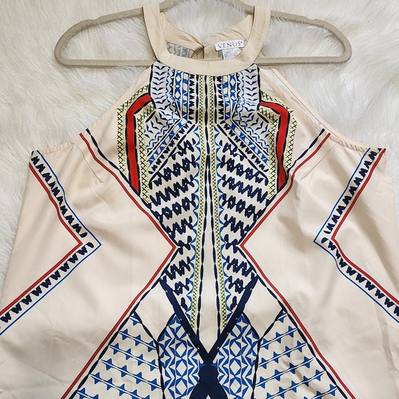 VENUS NWOT Geometric Abstract Sleeveless Midi Dress Size Large Aztec Event Party - Picture 3 of 13